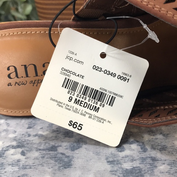 A.N.A Hiro Chocolate Laser Cut Pointed Toe Dress Mules 3.75” Heels WMS 9M✨NWT✨ - Picture 10 of 12